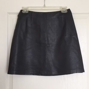 Dark brown vintage leather skirt